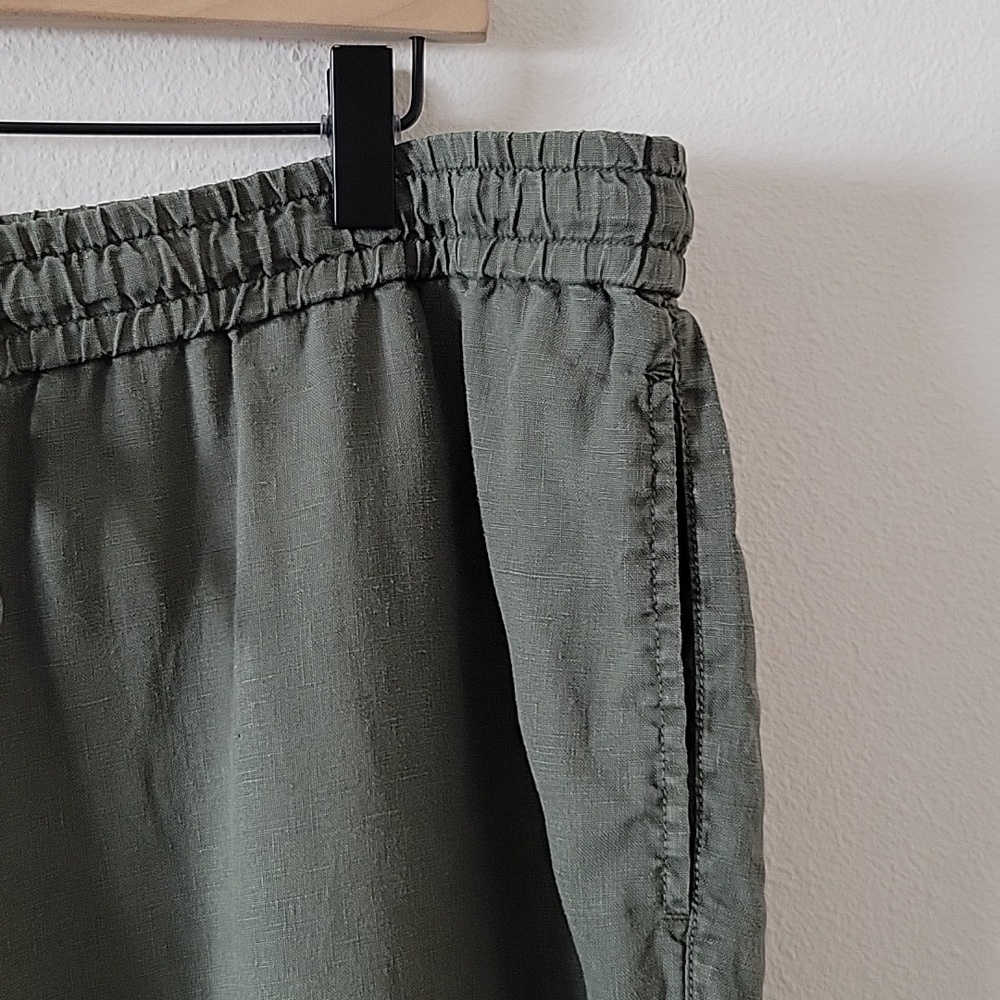 Tommy Bahama Green Linen Drawstring Cropped Capri Pants Size XL - Picture 2 of 7